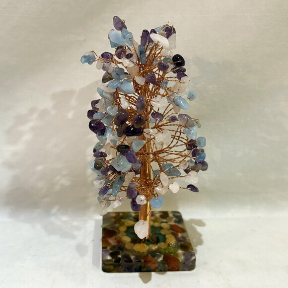 Chakra Crystal Tree of Life Feng Shui Bonsai Gemstone Tree on Acrylic Base - Picture 4 of 6